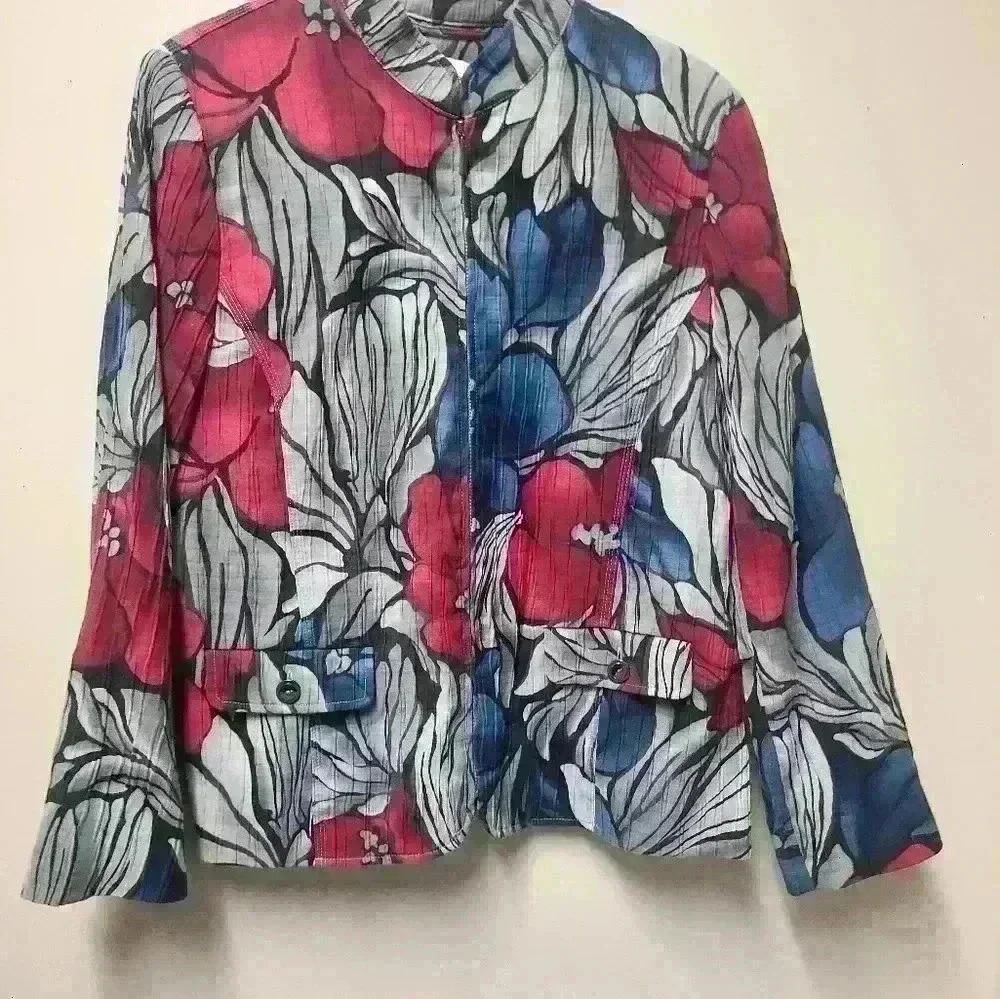 Alfred Dunner Blazer Jacket size 12 Red Blue